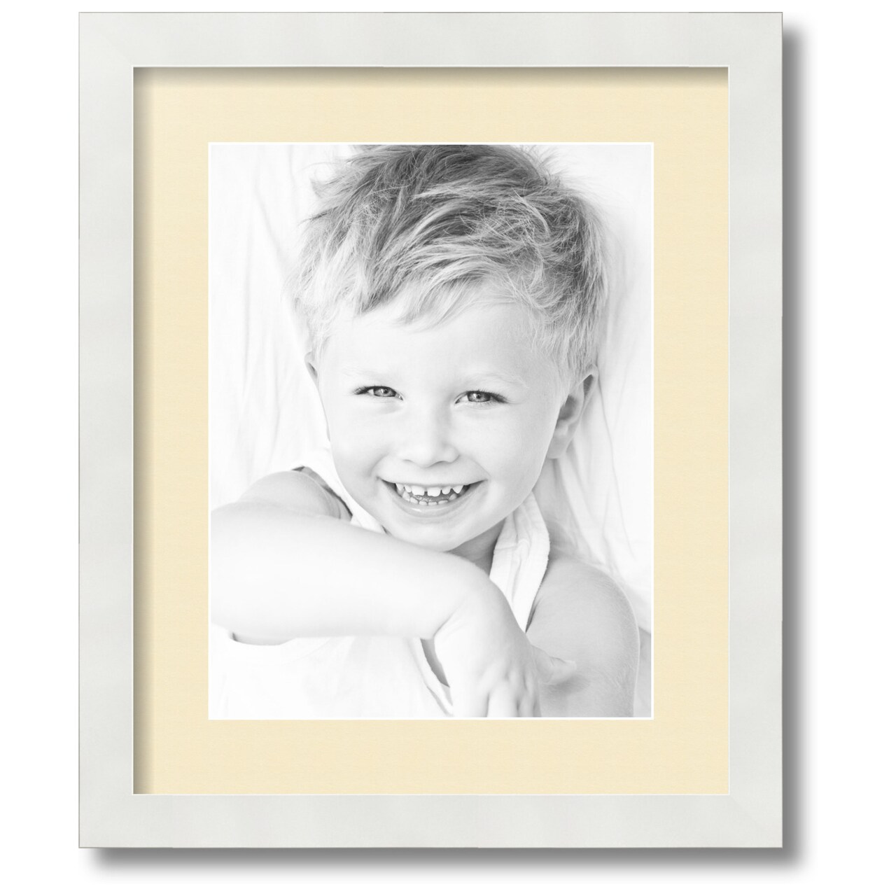 ArtToFrames Collage Photo Picture Frame with 1 - 10x13 inch Openings, Framed in White with Over 62 Mat Color Options and Regular Glass (CSM-3966-641)